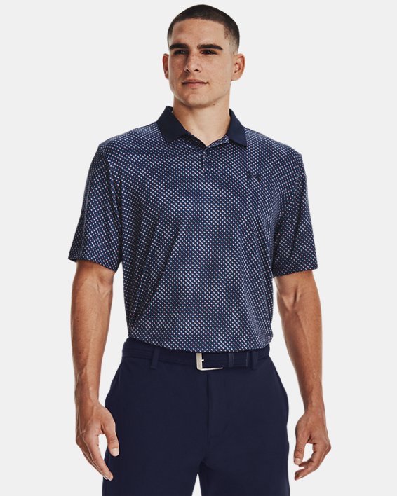 Men's UA Matchplay Printed Polo in Blue image number 0